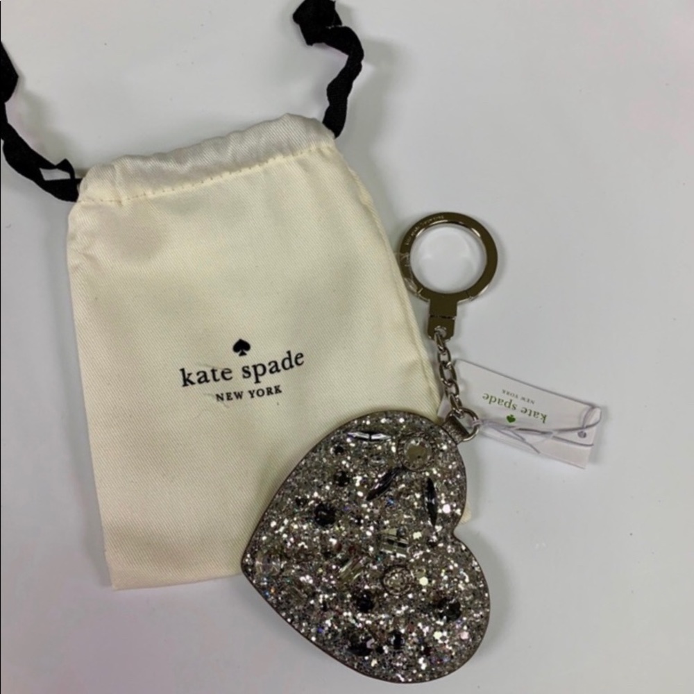 Kate Spade Jeweled Heart Keychain / Purse Charm - Picture 7 of 7